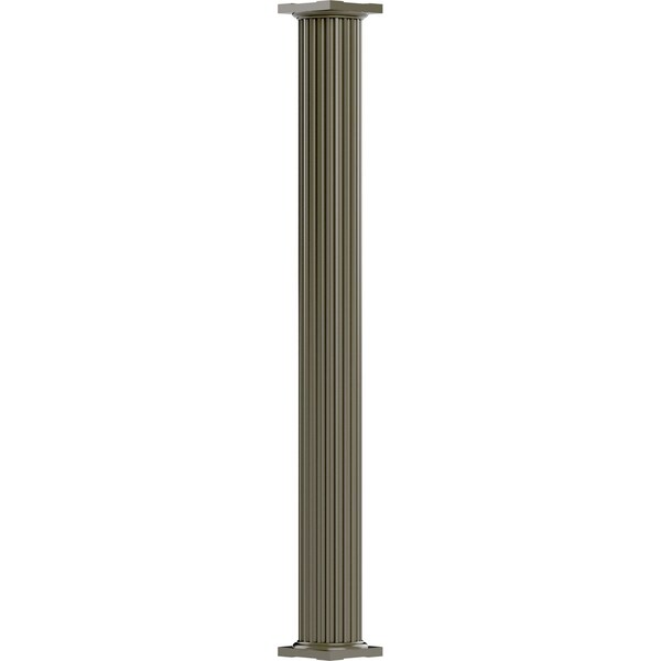 Ekena Millwork 12" x 10' Endura-Aluminum Column, Round Shaft (For Post Wrap Installation), Non-Tapered, FLuted EA1210RNFSCTUTU - main